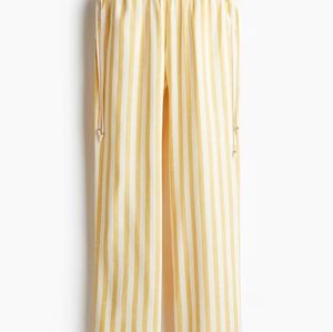 Divided Yellow Striped Wide Leg Pants